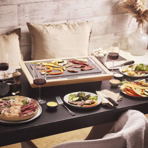 Pierre à cuire LAGRANGE Grill' Pierre® Deluxe bois clair à poser, 37.3x23.4 cm