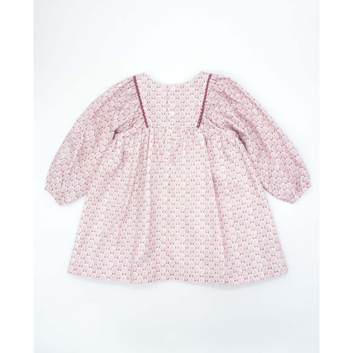 Vestido estampado con hojas malva