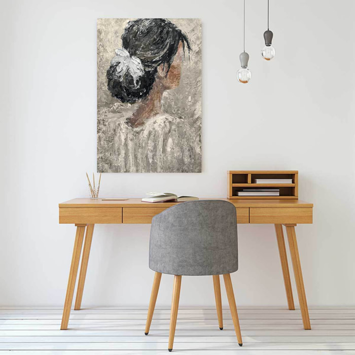Peinture contemporaine chignon et dentelle  Tableau alu Dibond