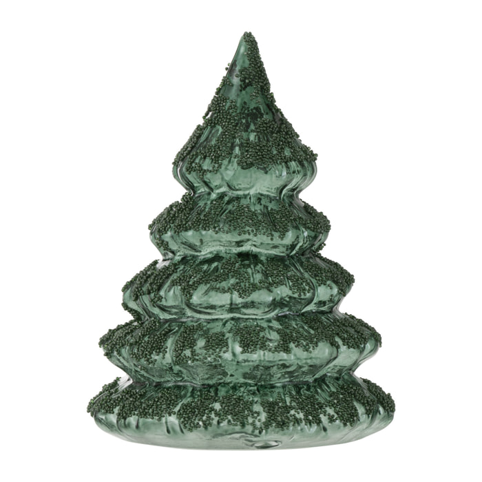 J-Line Sapin De Noel Deco Givre Verre Vert Small