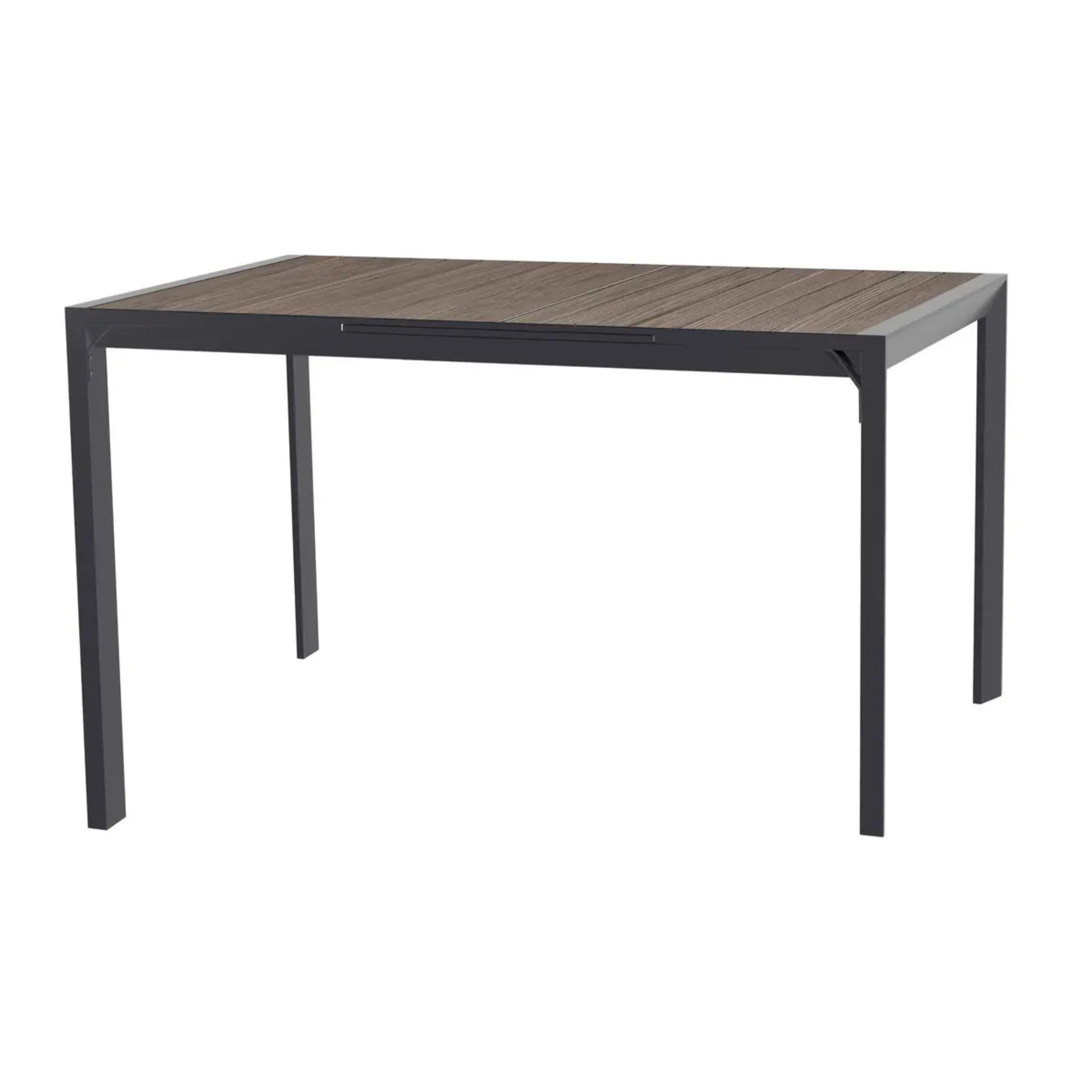 Table haute extensible de jardin Évasion Seigle effet bois & Graphite