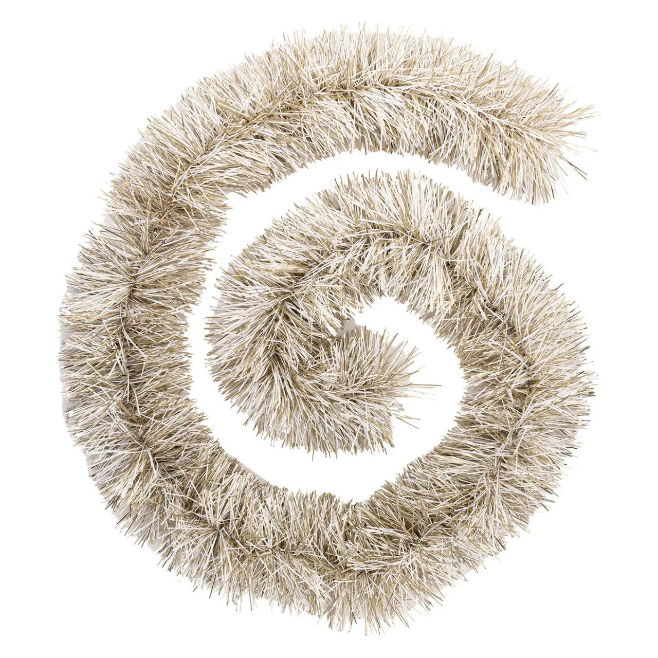 Guirlande de noël "Boa" brin fin or et blanc 150x8x2m