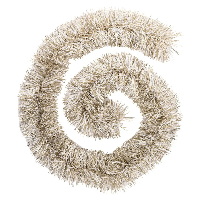 Guirlande de noël "Boa" brin fin or et blanc 150x8x2m