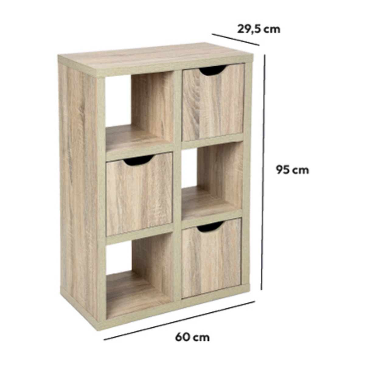 Buffet 3 portes Effet chêne naturel Bivoak