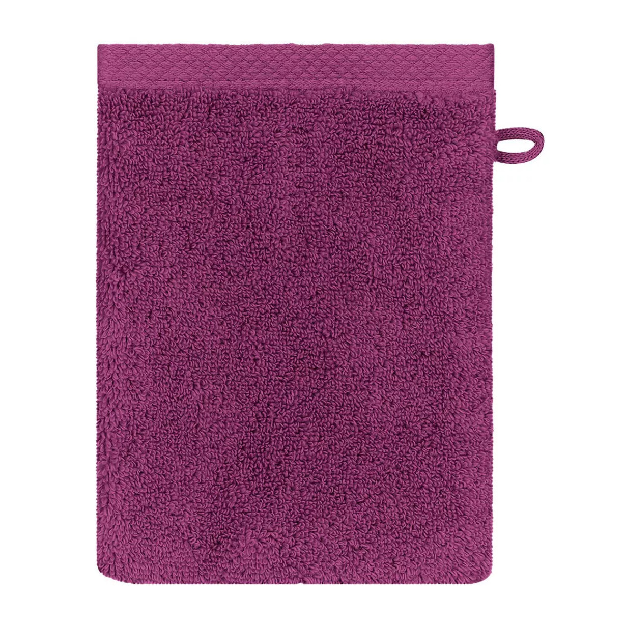 Gant de toilette pur coton 550 g/m² uni violet Elea raisin