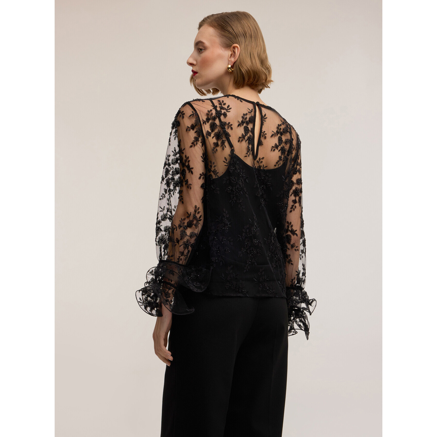 Motivi - Blusa in pizzo Smart Couture - Nero