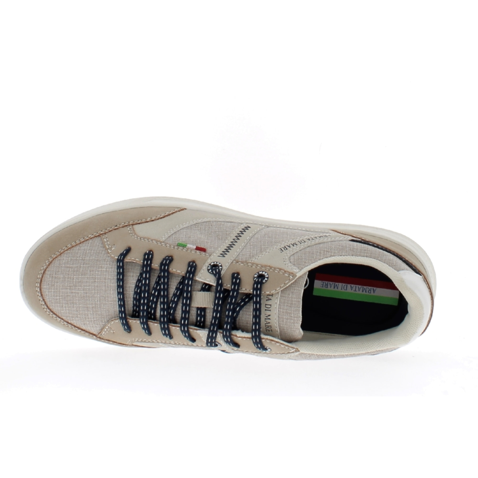 Armata di Mare Scarpe Uomo Sneakers Casual Stringate Basse con Soletta Rimovibile in Memory Foam AMU S24D546 Beige