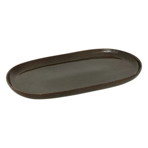 Plat de présentation Terre inconnue marron L31xp17,5xH2,6cm