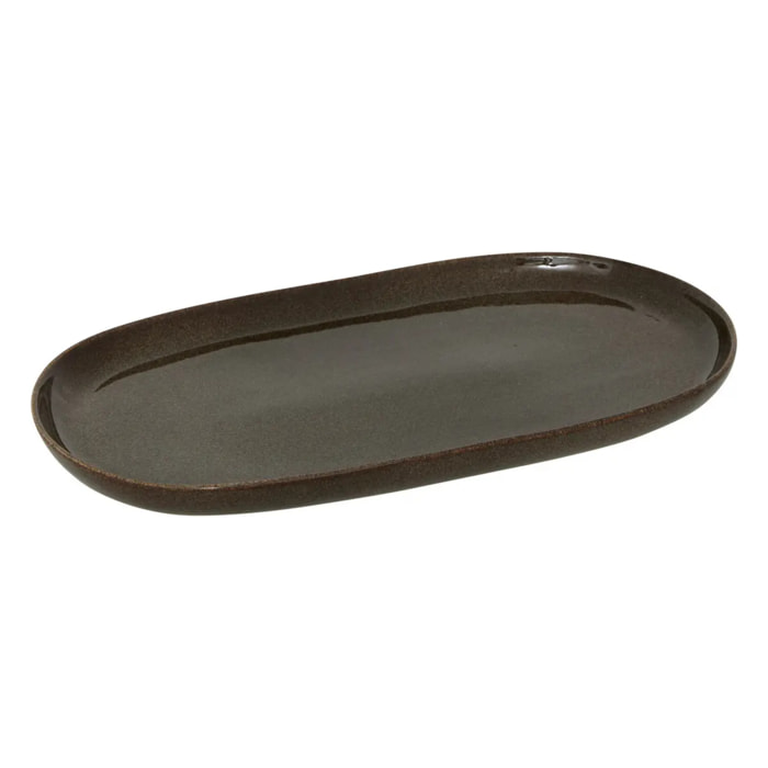 Plat de présentation Terre inconnue marron L31xp17,5xH2,6cm