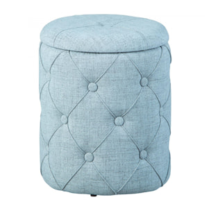 Pouf contenitore in tessuto grigio chiaro trapuntato, cm 34x34x40