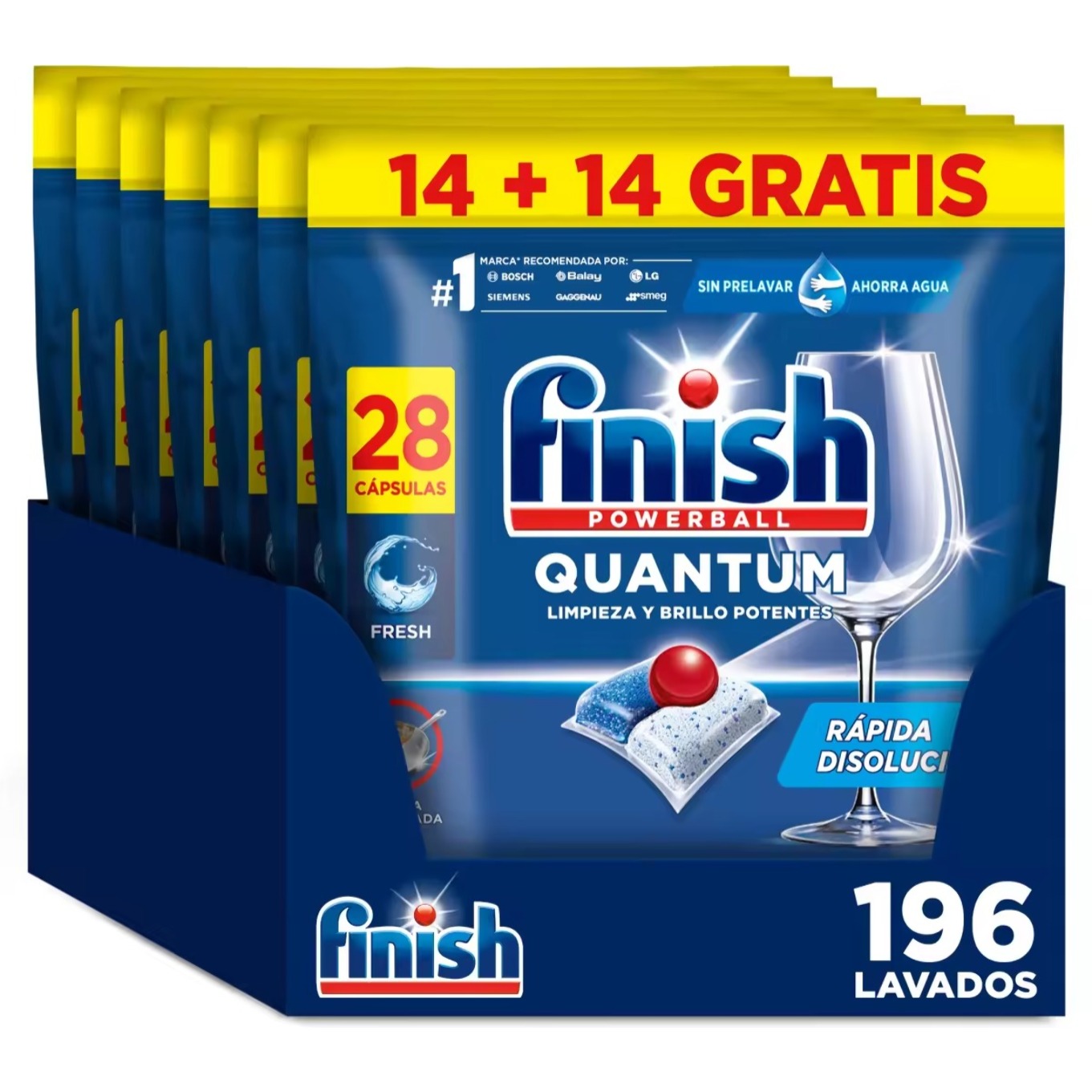 Finish Quantum 196 Pastillas para lavavajillas