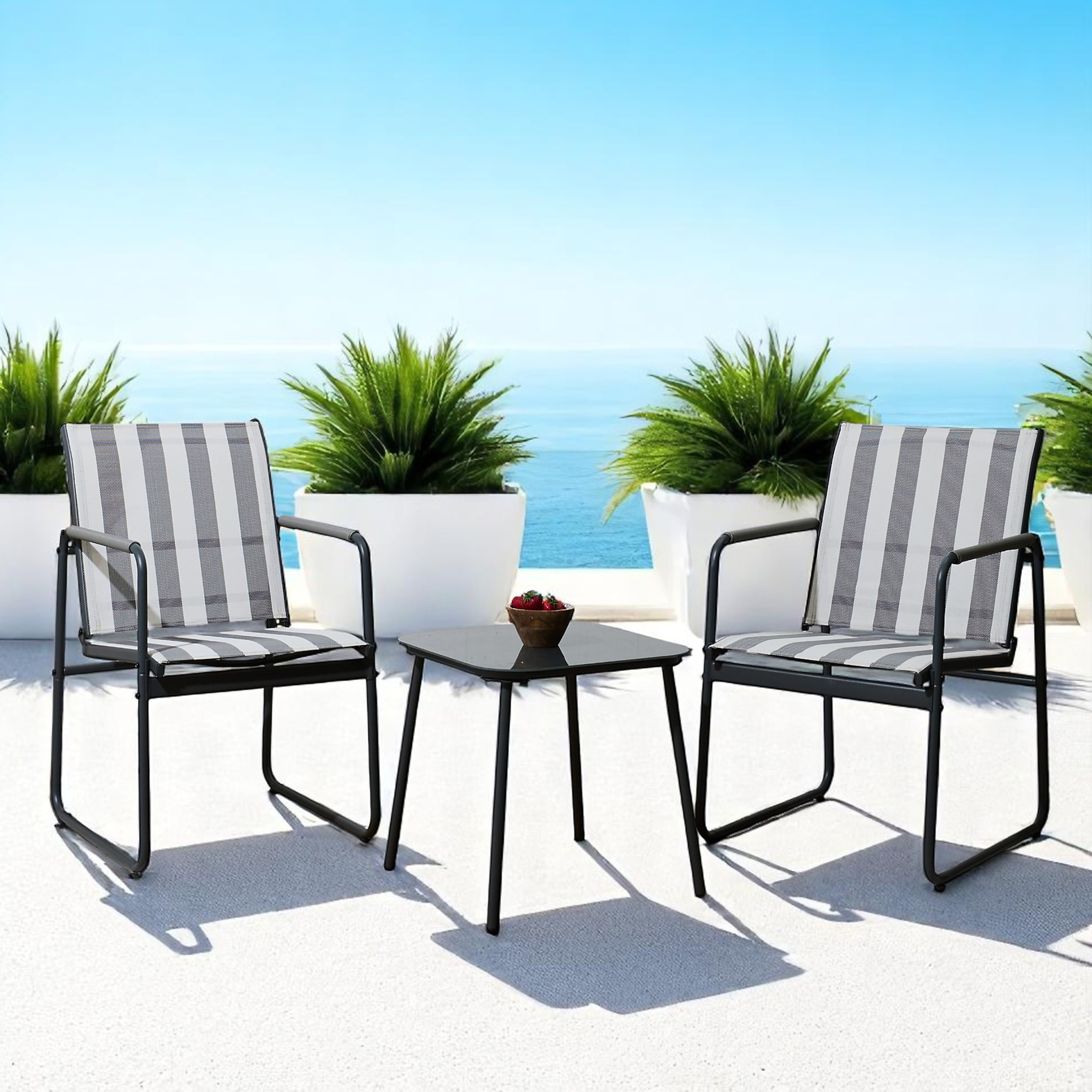 Salon De Jardin Namur 2pcs Gris