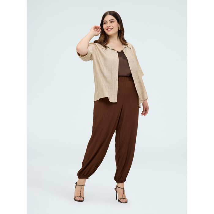 Fiorella Rubino - Jogger con elastico alla caviglia - Marrone