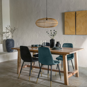 Chaise "Tyka" velours noir