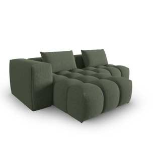 Canapé d'angle gauche modulable "Lorella" 3 places en tissu structurel vert olive foncé