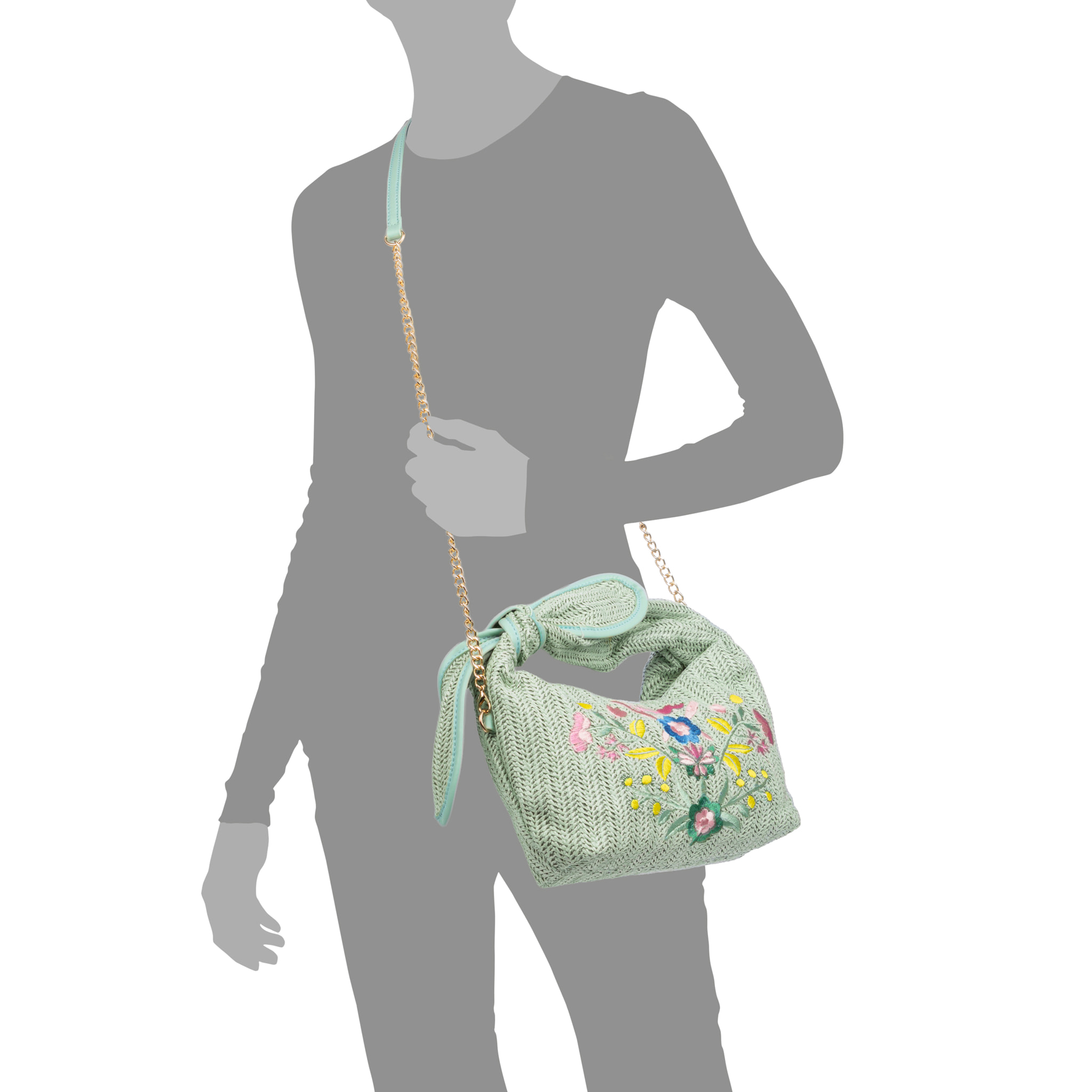 Bisagno Bolso de hombro Mujer. Fabricado en tela y piel sintética PU con diseño de flores.