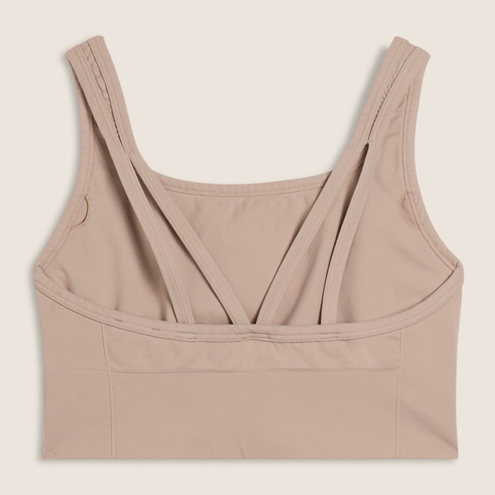 Top sportivo seamless supporto medio con inserti a costine