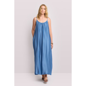 Kocca - Abito lungo con spalline sottili Donna, Tinta unita, Scollo ampio