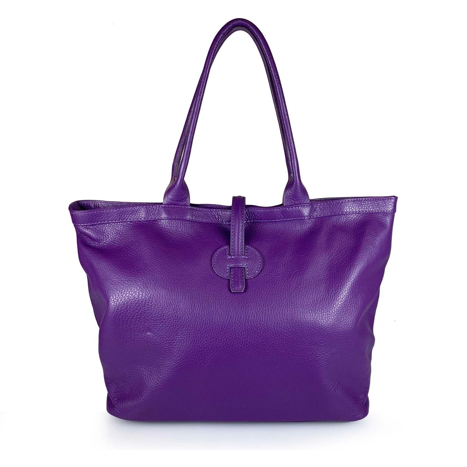 Borse Donna colore Viola-in pelle Made in Italy 42 x 38 x 6cm