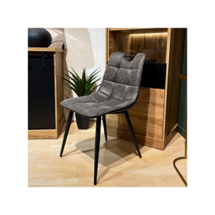 Chaise microfibre effet simili, poignée et pieds noirs - SPOOKY 2