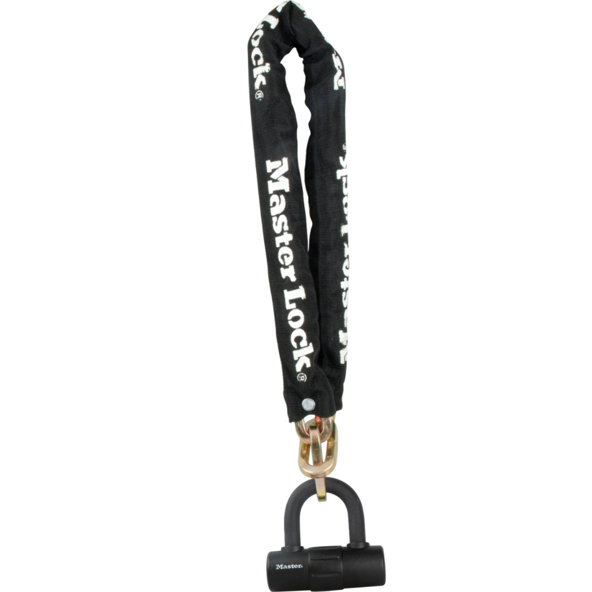 Chaîne en acier cémenté MASTERLOCK 90 cm x 10 mm de diamètre avec mini U à clé - noir - 8234EURDPRO