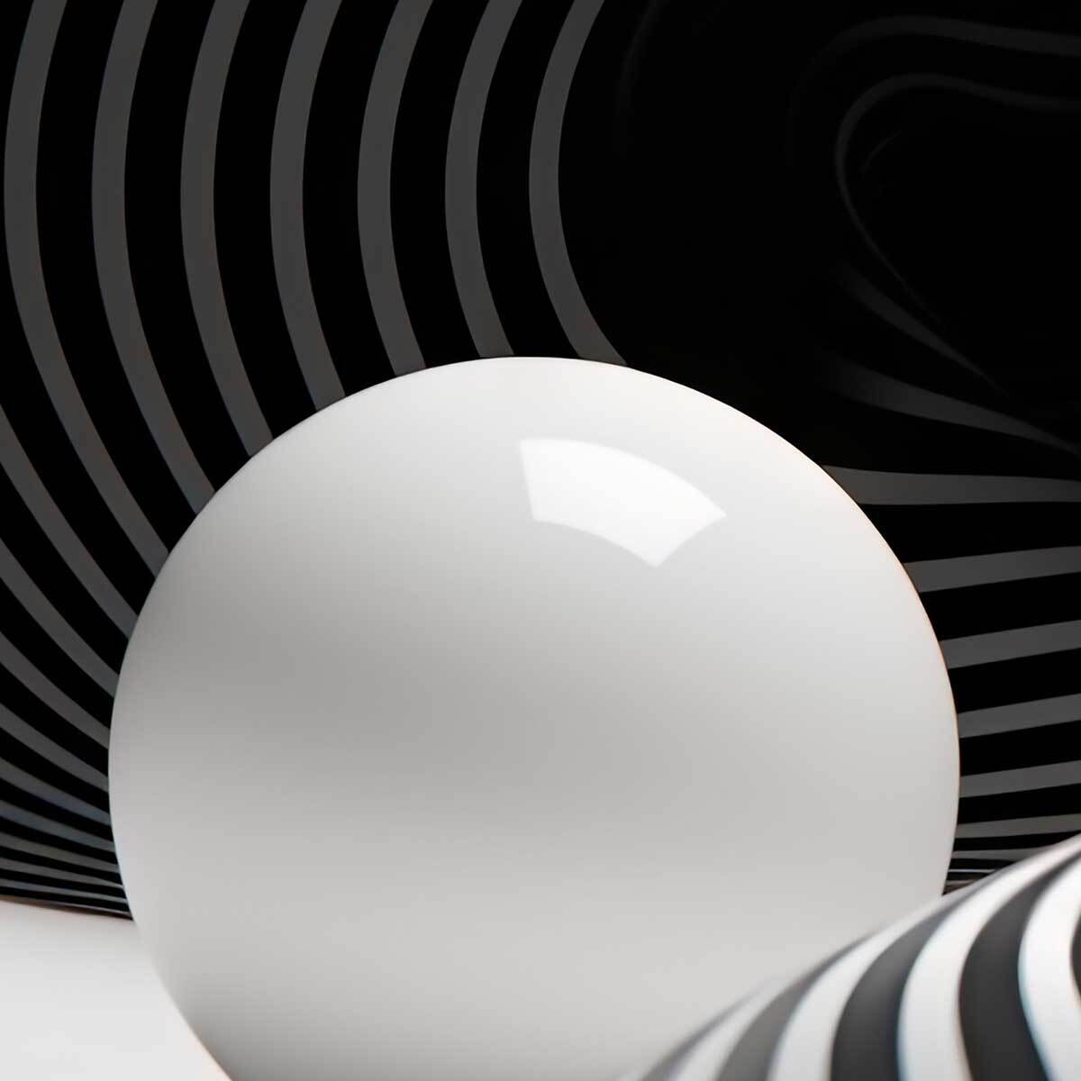 Affiche encadrée boule abstraite Affiche + cadre en métal - Noir