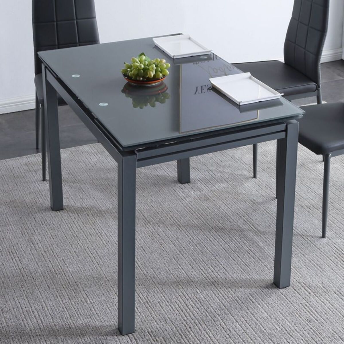 Mesa de comedor extensible Milan 110 Gris oscuro