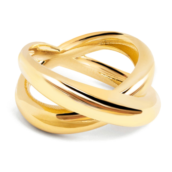 Anelli Single Cross Placcato Oro