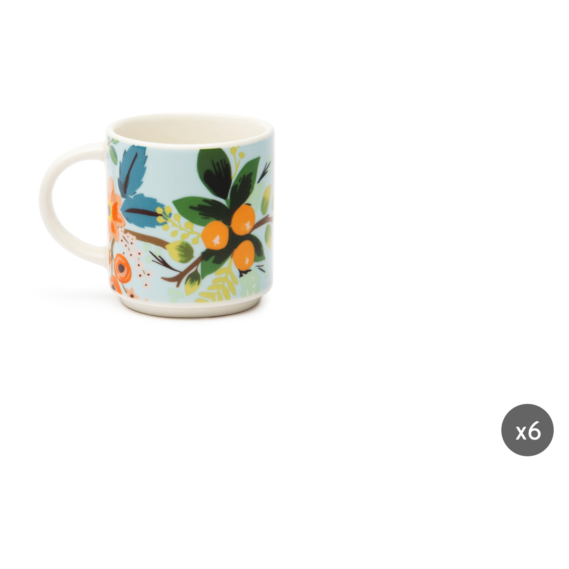 Set 6 Tazzine Caffè Excelsa – Fiori Frida, New Bone China Multicolore