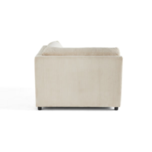 Garance - module d'assise d'angle réversible - en velours côtelé - Beige