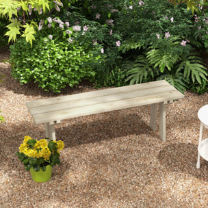 Outsunny Banco de Madera Banco de Jardín de 2 Plazas Carga 220 kg Banco de Exterior para Patio Terraza Piscina 130x38x45 cm Natural