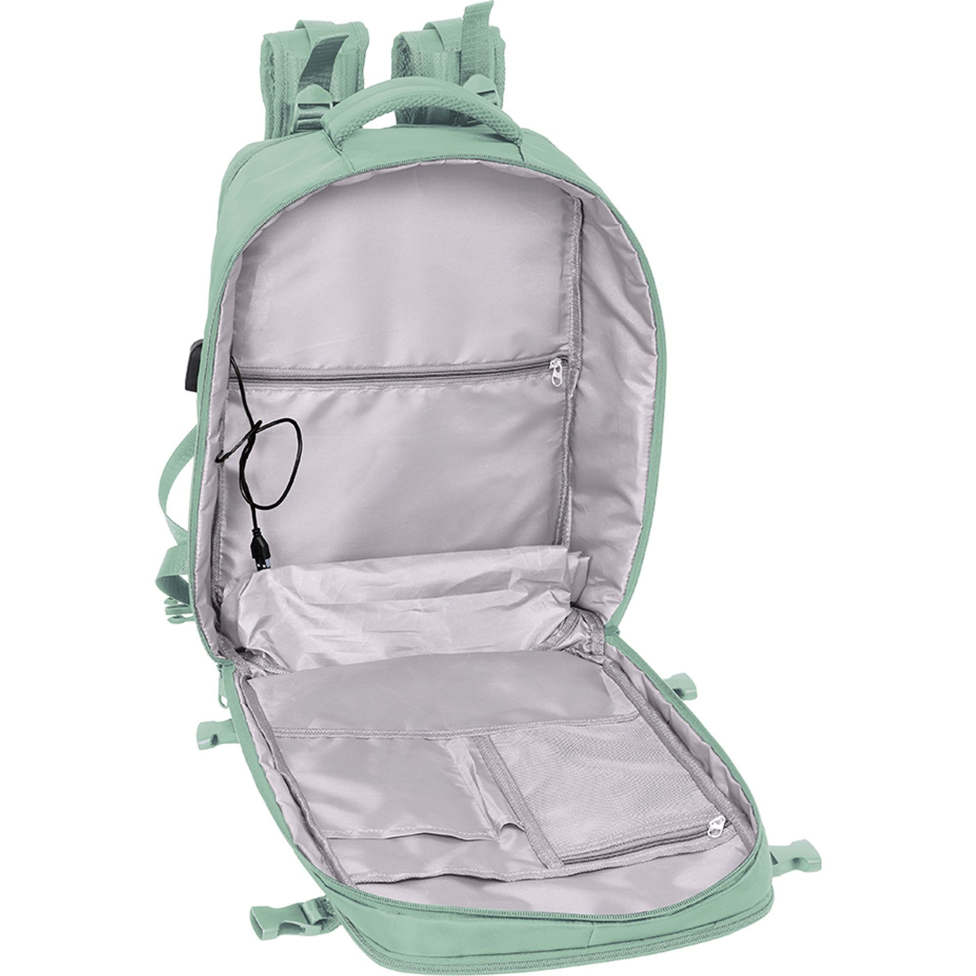Mochila viaje cabina portatil 15,6 safta "verde pastel"