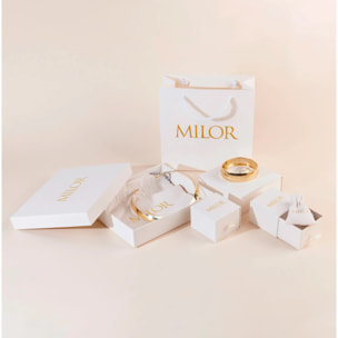 Set di Anelli Solitari con Cubic Zirconia in Argento 925 placcato Platino