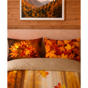 Parure Copripiumino Vibes foliage autunnale 100% cotone
