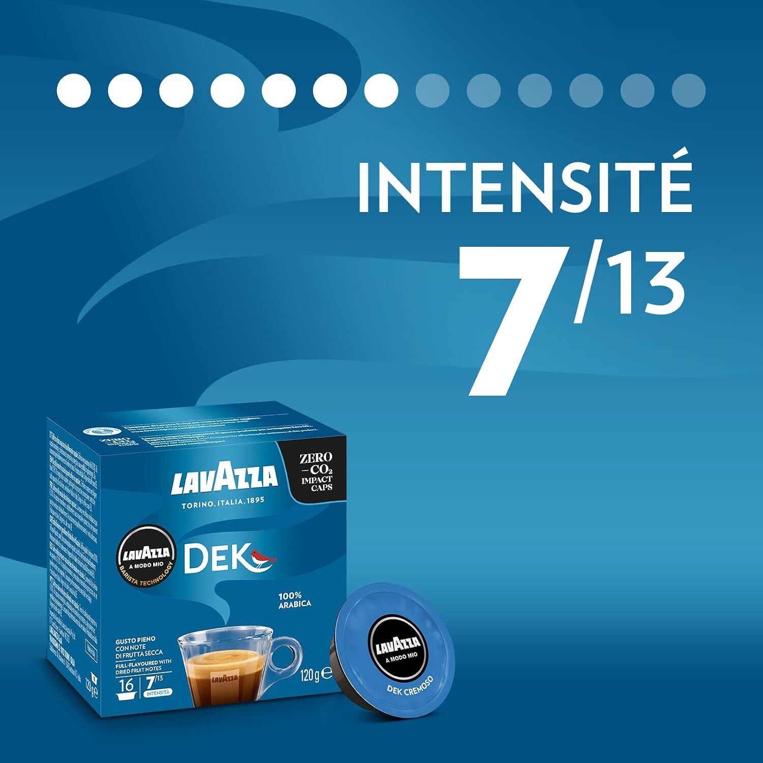 Café Capsules compatibles A Modo Mio DEK Cremoso x180