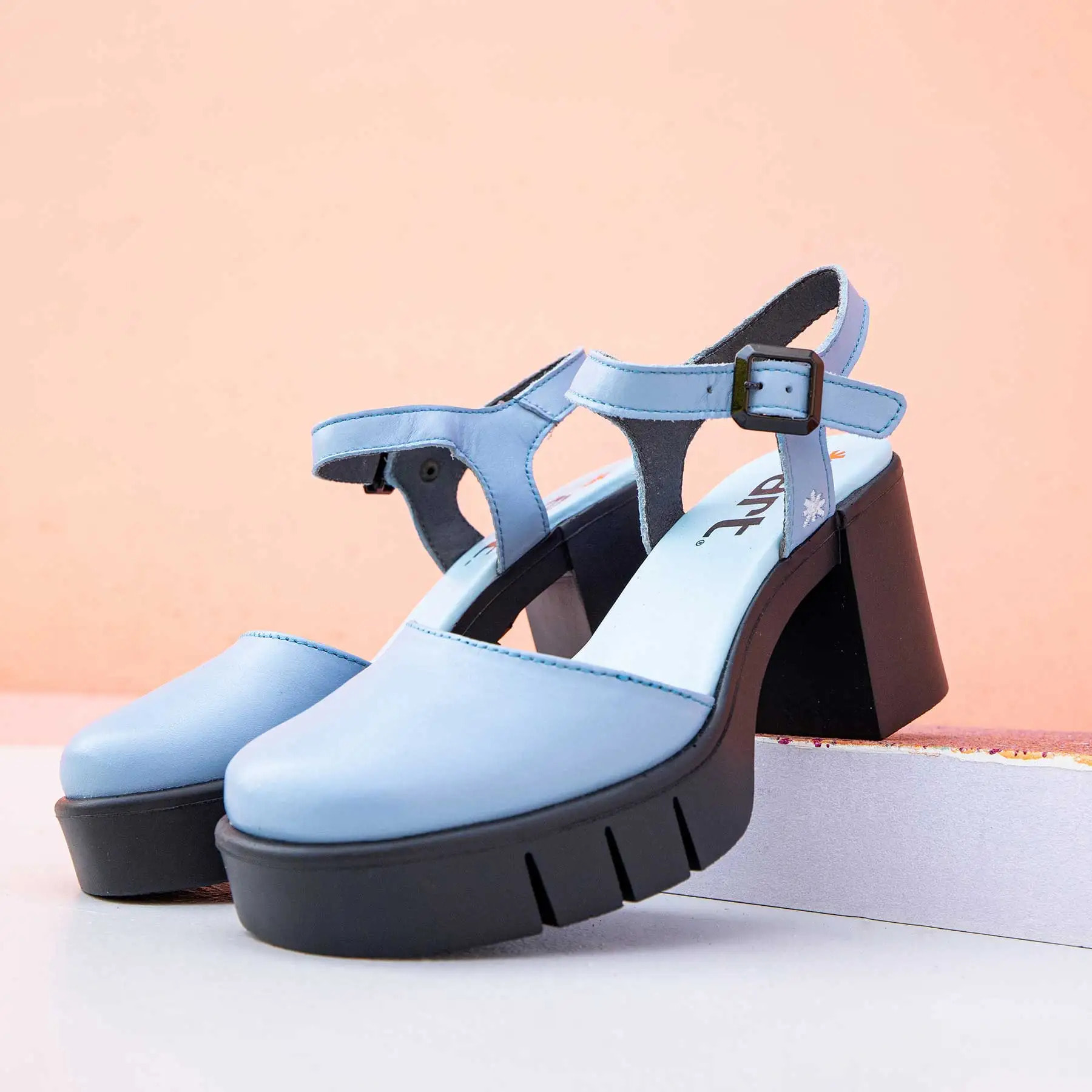 Sandalias con tacón 1991 NAPPA WHITE-BLUE / EIVISSA color White-blue