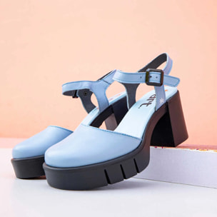 Sandalias con tacón 1991 NAPPA WHITE-BLUE / EIVISSA color White-blue