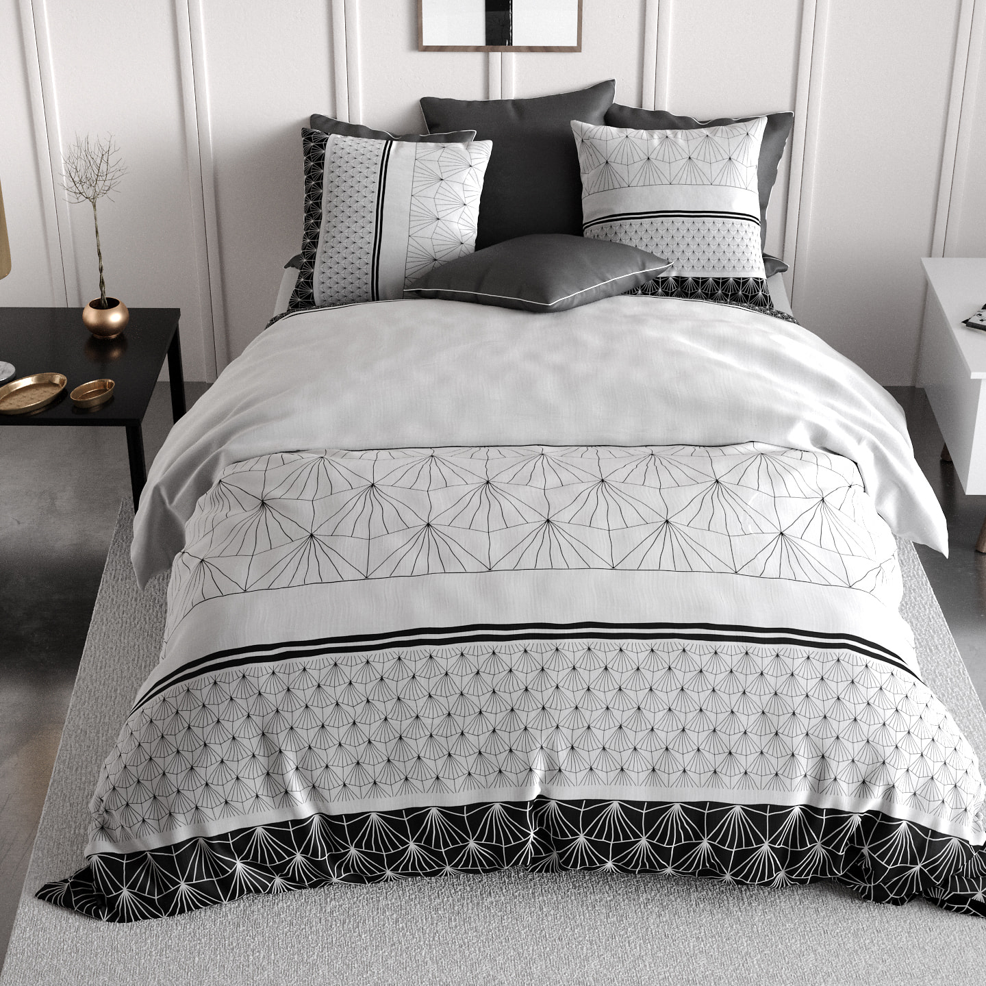 Parure Housse De Couette 3pcs 100% coton 57fils Casta