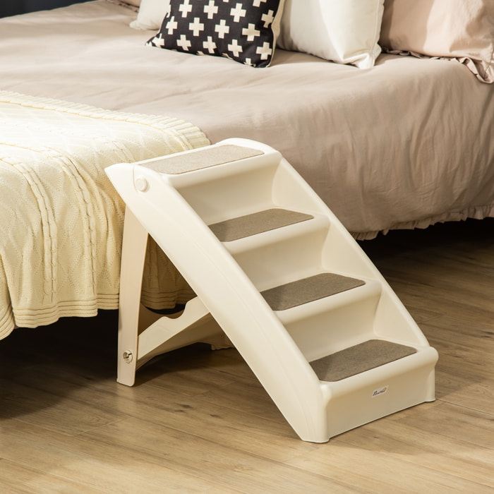 Escalier pour chien pliant 4 marches antidérapantes 10 Kg max. PP beige