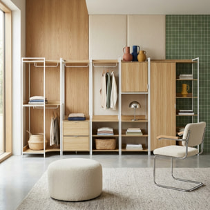 Kit dressing modulable décor bois et métal 5 éléments CLEVER