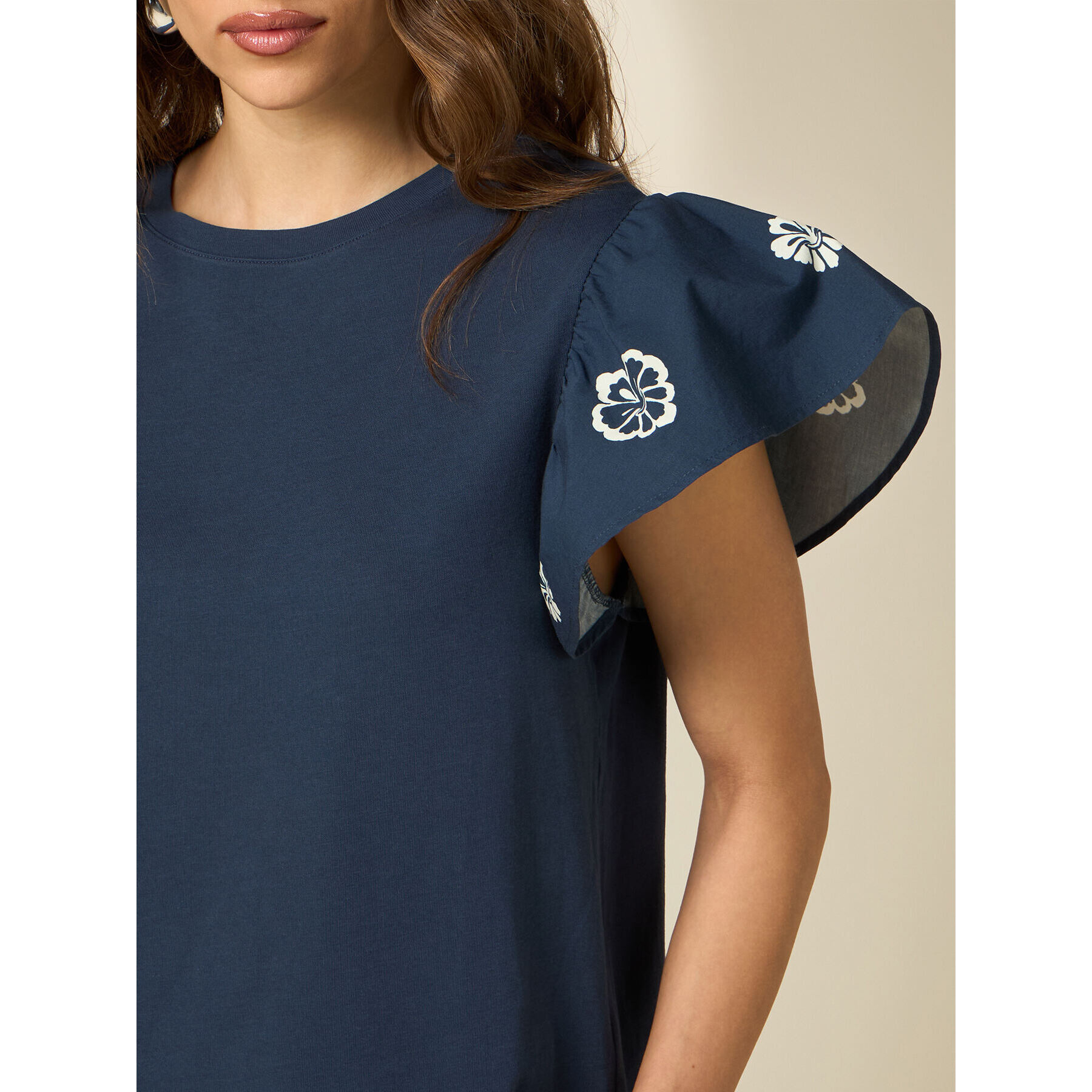 Oltre - Camiseta con mangas con estampado - Azul