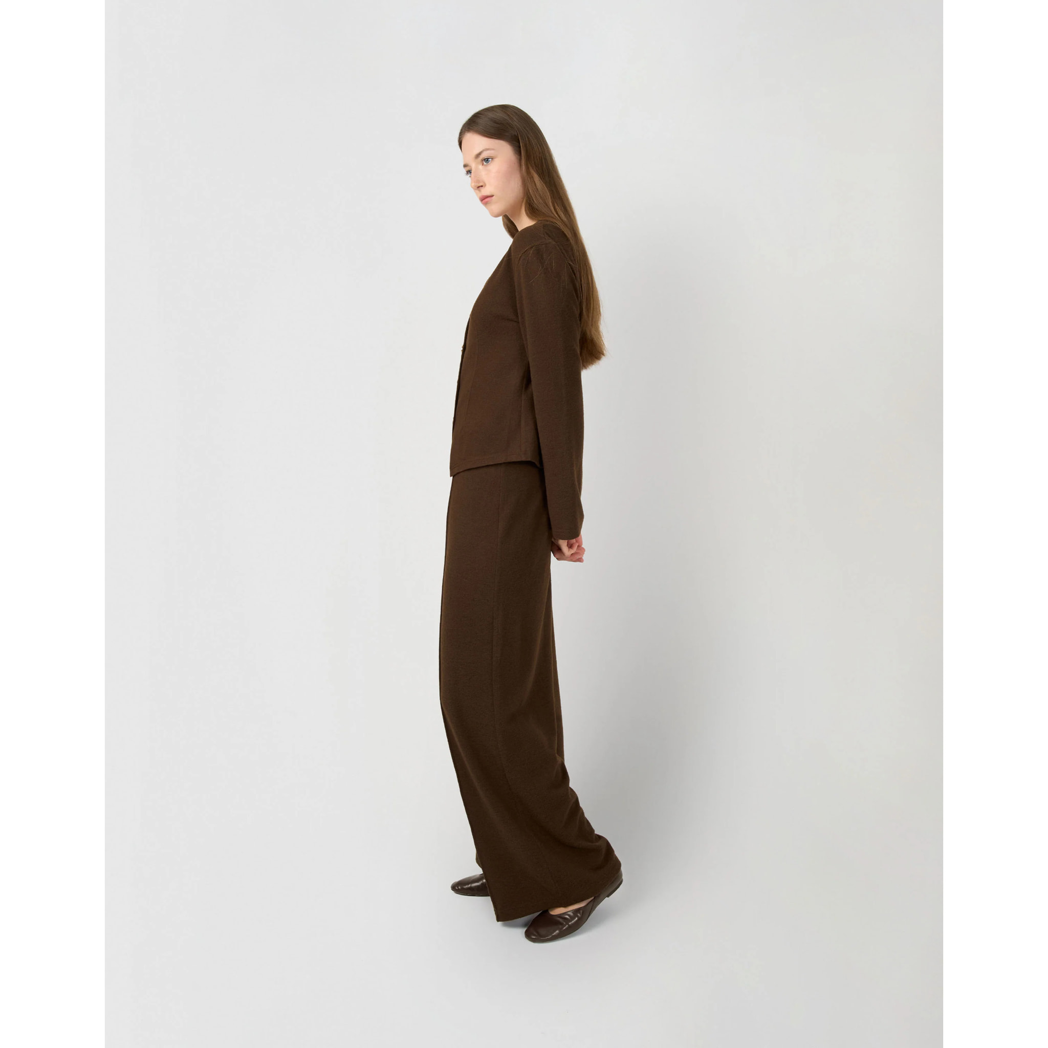 Set chaqueta pantalón angorina chocolate