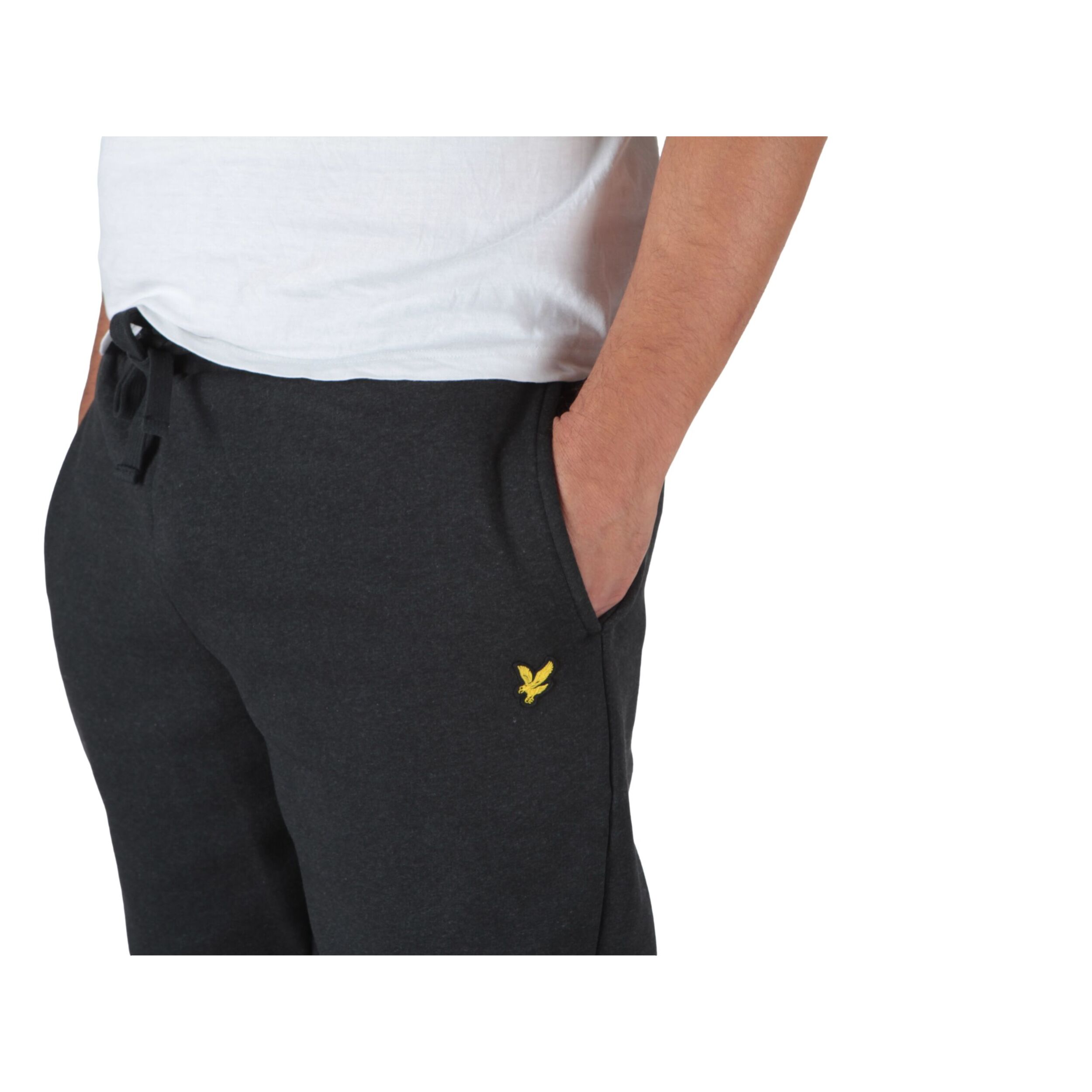 Pantaloni Lyle & Scott Racked Jogger Black Ice Marl Grigio