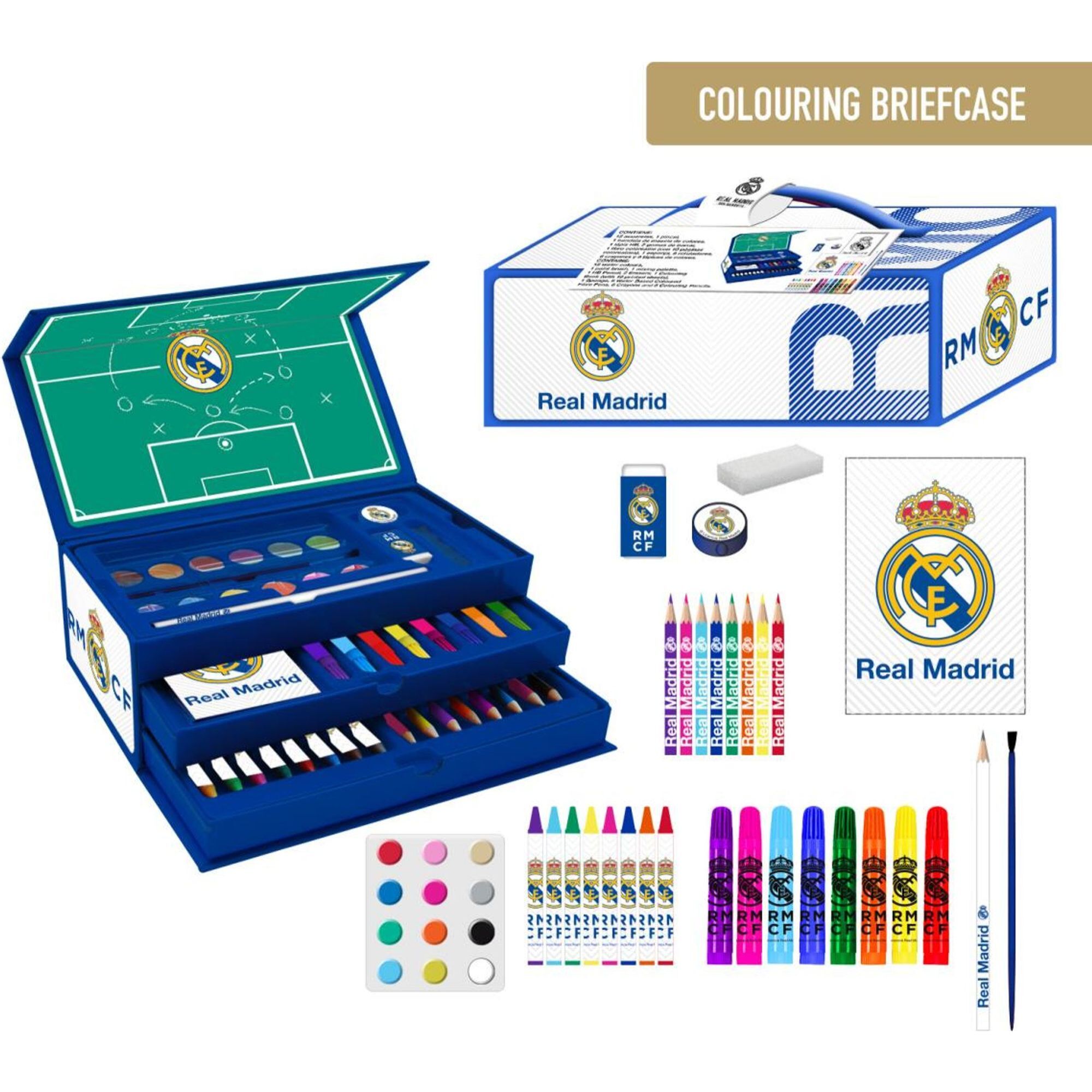 Set Papelería Coloreable Maletín Real Madrid
