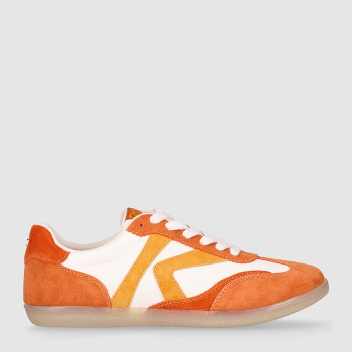 Deportivos de Piel - Naranja - Tacón: 1 cm