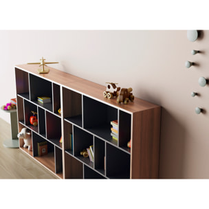 Estantería librería Nack melamina nogal-grafito 117x119x32 cm