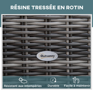 Bain de soleil transat grand confort matelas inclinaison réglable multipositions résine tressée grise