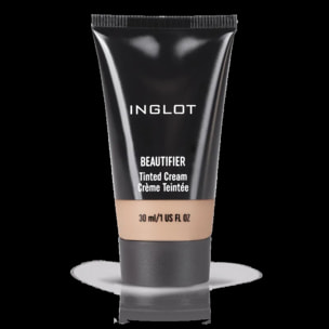 INGLOT Beautifier Tinted Cream 107, BB Cream, Unifica el tono, Coenzima Q10, Vitamina C, E y F, Acabado natural, Anti edad, Formula vegana, Color: Beige medio, subtono dorado para pieles media. 30ml