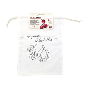 Sac de conservation pour oignons et échalottes en coton Fackelmann Nature