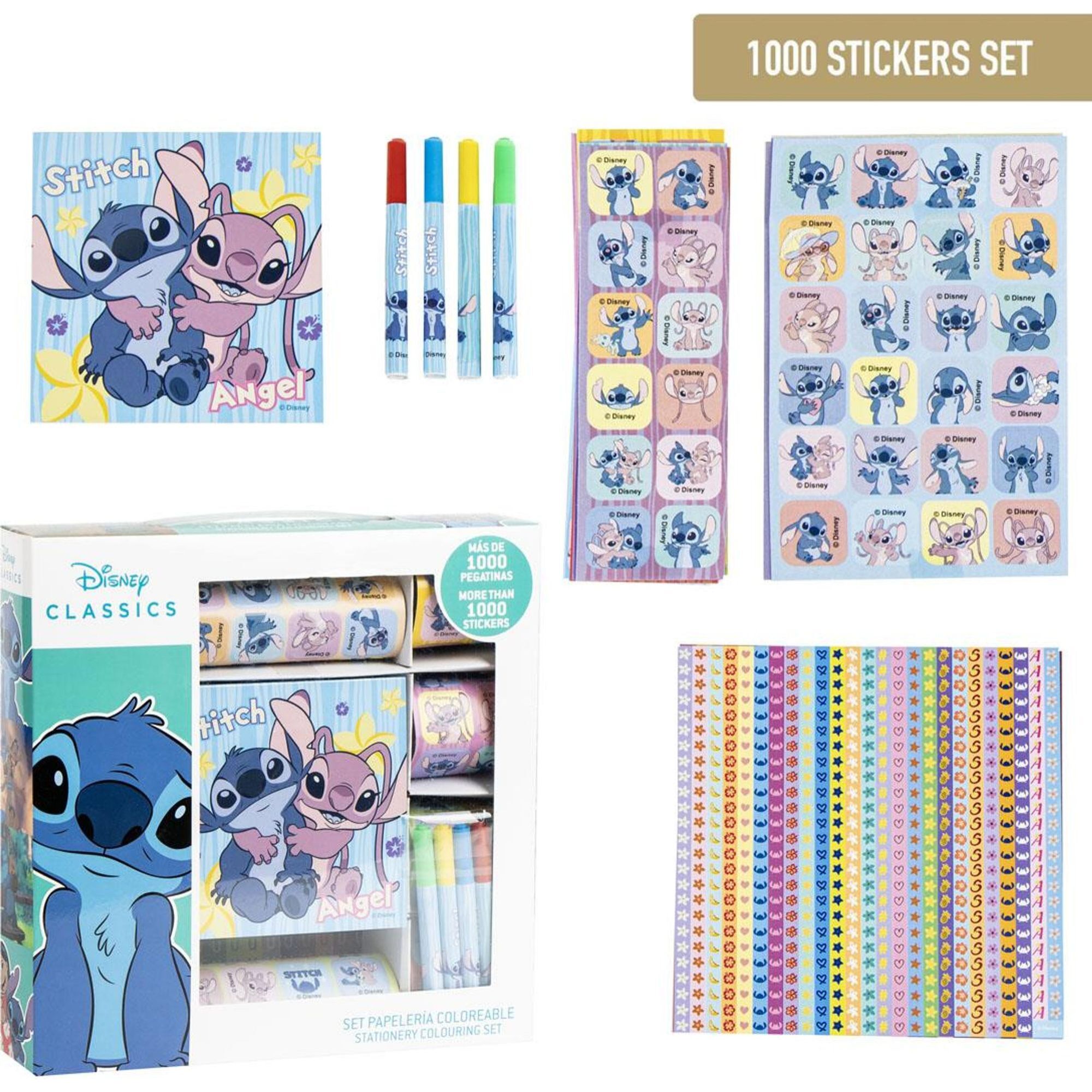 Pack Pegatinas 1000 Piezas Stitch